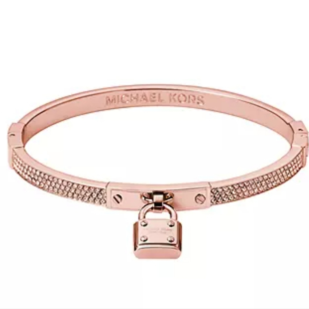 MK Pave Hinge Padlock bracelet